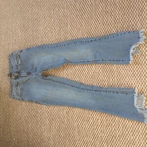 Forever 21 flared jeans with distressed hem